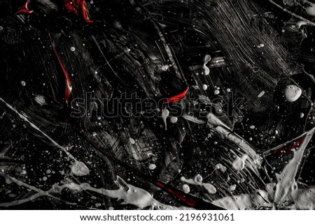 Volcano Abstract background. red lava and black basalt Thick paint texture. High Detail. Powerful impasto textures. palette knife brush strokes. Modern art. Contemporary art.
