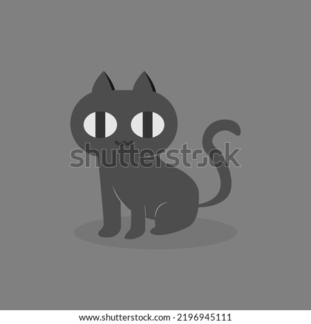 cute black cat witch cat on Halloween night