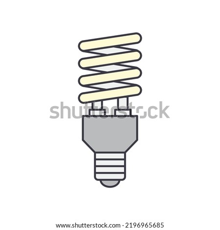 CFL bulb lamp icon  in color, isolated on white background  Royalty-Free Stock Photo #2196965685