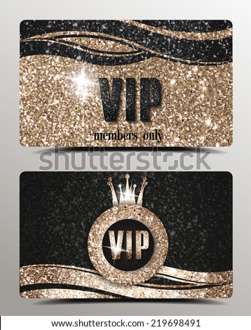 Shiny VIP cards with textured background