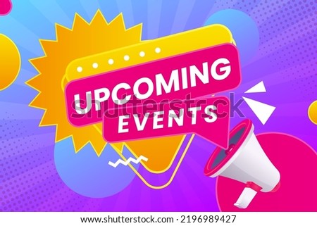 Upcoming events gradient label background Vector illustration