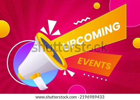 Upcoming events gradient label background Vector illustration