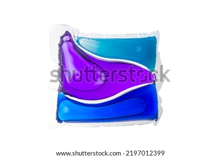 washing gel capsule isolated on white background