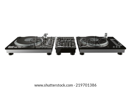 simple rendering digital turntable  on white background with clipping path