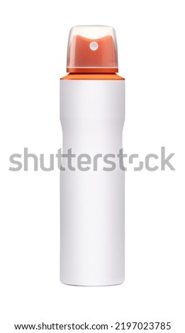 Cosmetic ads template, deodorant bottle. Aluminum bottle of deodorant with space for advertising, label isolated in white background
 Royalty-Free Stock Photo #2197023785