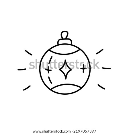 Hand drawn christmas ball isolated on white background