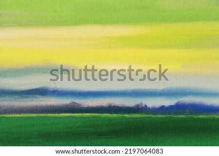Abstract impressionism. Landscape. Modern painting.  Hand-drawn illustration. 