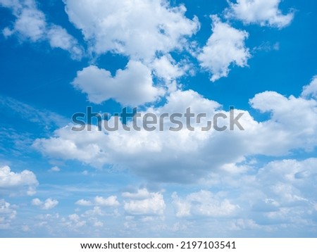 A blue sky with white clouds in summer