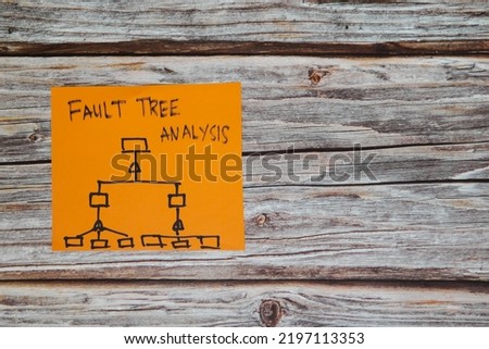 Fault tree analysis chart problem solving method root cause analysis business tool concept. Sticky note infographic with copy space. Royalty-Free Stock Photo #2197113353