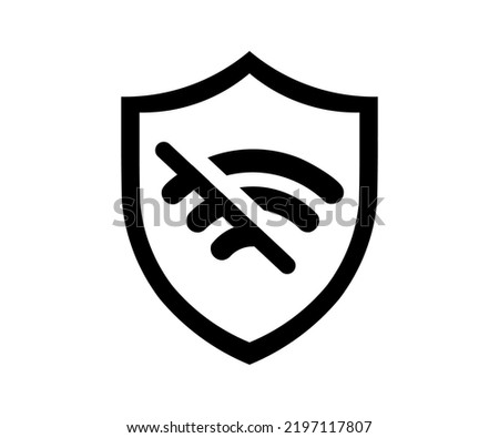No wifi icon. No wi-fi sign symbol protection logo design. No wireless connections no wifi vector design and illustration.