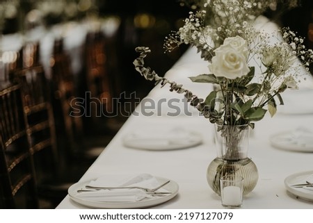 Rustic Moden Rose Flower Table Setting