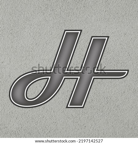 Letter mark H having texture background. It's a simple capital alphabet H.