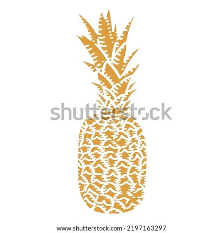 Pineapple Ingredient Cut-out. High quality vector