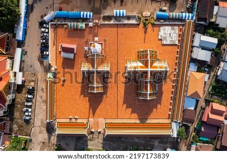 High angle TOP VIEW of Phra That Choeng Chum at Sakon Nakhon Province in afternoon time at 17 Sep 2021 Royalty-Free Stock Photo #2197173839