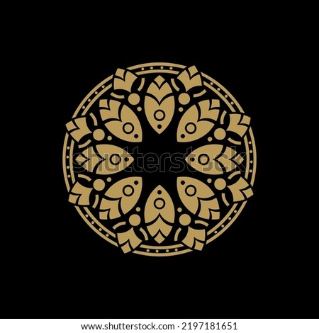 circle mandala flower logo design