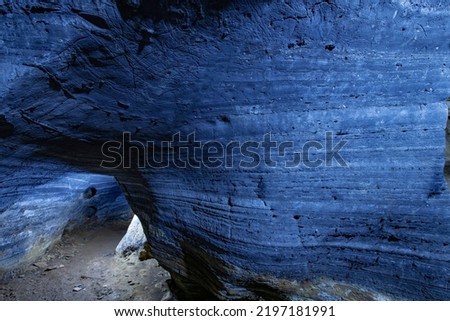 Blue Cave blue marble at Mae Sot, Tak Province Thailand.