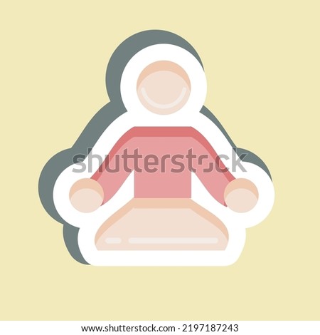 Sticker Meditation. suitable for Healthy symbol. simple design editable. design template vector. simple illustration