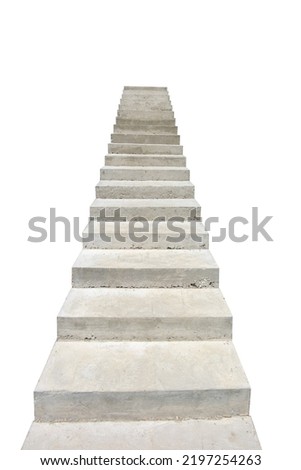 old stone staircase isolated on white background