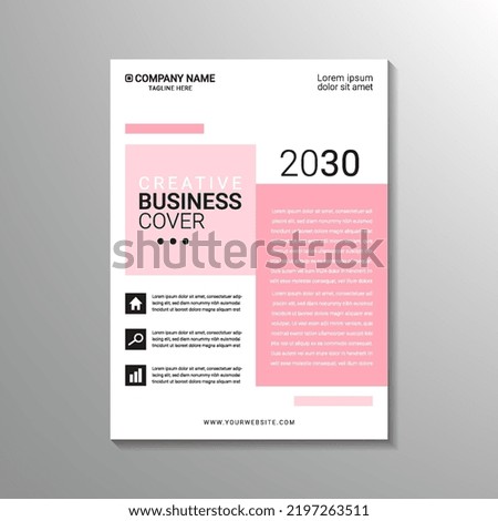 minimalist soft pink creative business cover design