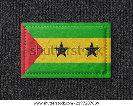 Sao tome and Principe flag isolated on black background with clipping path. flag symbols of Sao tome and Principe.