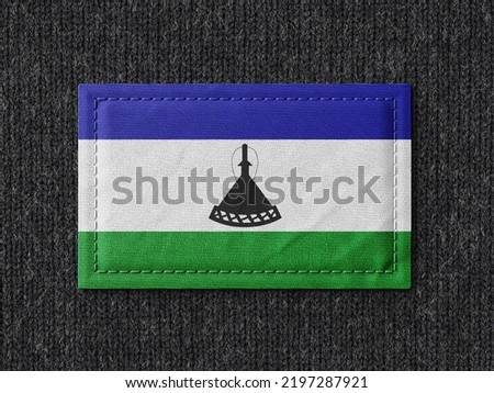 Lesotho flag isolated on black background with clipping path. flag symbols of Lesotho.