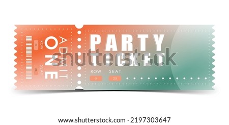 Sample ticket to enter the party. Ticket design template. Vector.