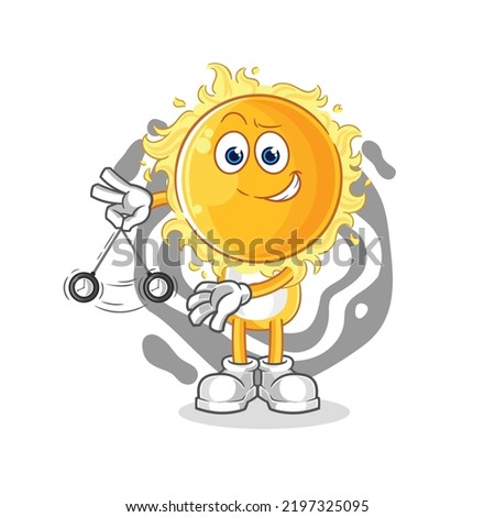 the sun hypnotizing cartoon. cartoon mascot vector