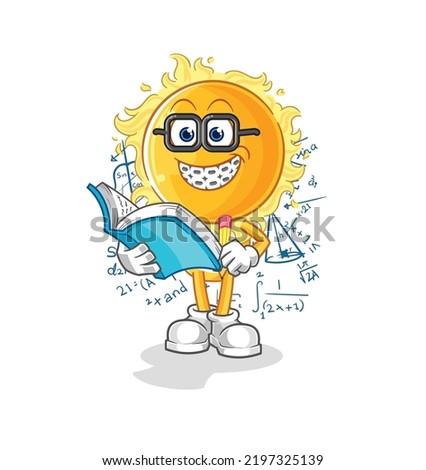 the sun geek cartoon. cartoon mascot vector