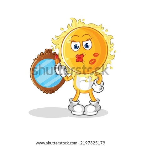 the sun make up mascot. cartoon vector