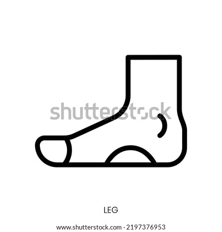 leg icon. Line Art Style Design Isolated On White Background