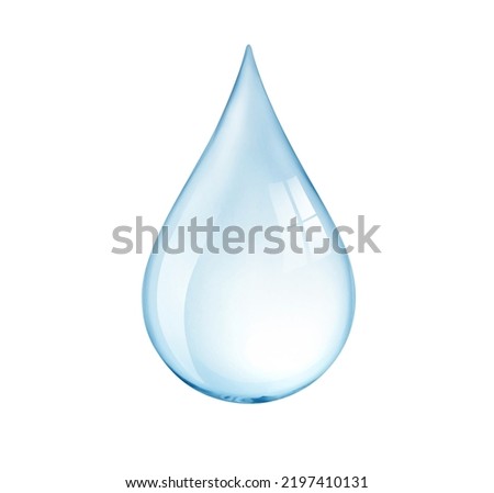 Natural water drop isolated on white background. Clipping path. Royalty-Free Stock Photo #2197410131