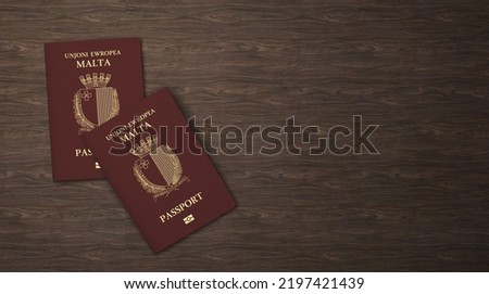 Malta Passport on Wooden Board, Citizenship by Investment