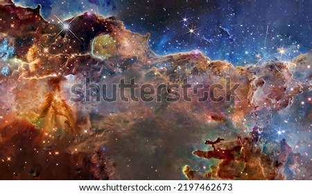 Somewhere in extreme deep space far galaxies and stardust. Science fiction background. Elements of this image were furnished by NASA.