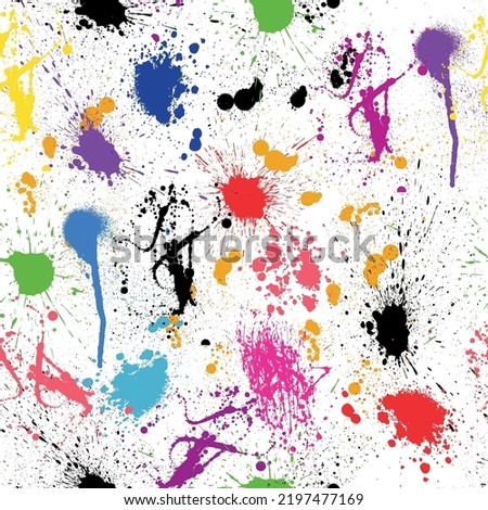 Paint splatters, seamless paint splatter pattern