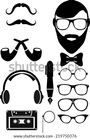 hipster style icon set