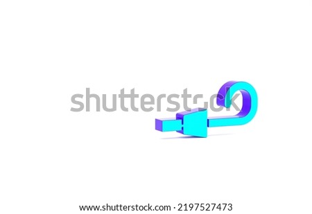 Turquoise Birthday party horn icon isolated on white background. Minimalism concept. 3d illustration 3D render.