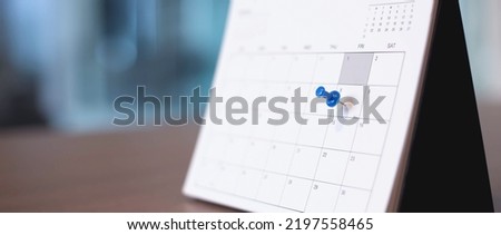 Calendar Event Planner is busy.calendar,clock to set timetable organize schedule,planning for business meeting or travel planning concept. Royalty-Free Stock Photo #2197558465
