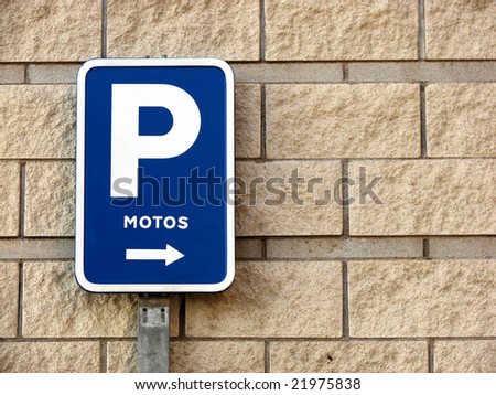 road index sign on a parking