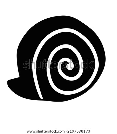 Black minimalistic snail isolated on white background.