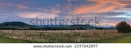 Setting Sun Over the Davis Mountains Preserve - Madera Canyon Trail West Texas Royalty-Free Stock Photo #2197642897