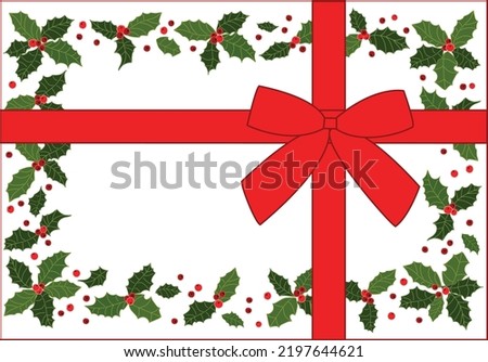 Decorative Christmas vector illustration with holly