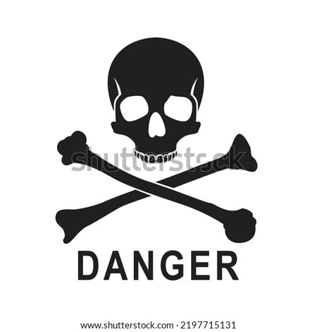 skull and bones icon. danger skull illustration.