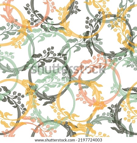 Beautiful pattern in small abstract flower.  Funny multicolored print for fabric, paper, any surface design. 