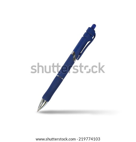Plastic Ballpoint Pen isolated on white background.