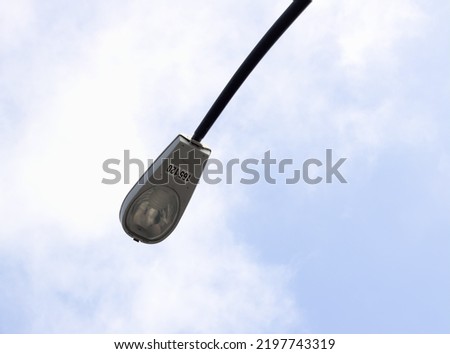 Solar street lamp with sky background