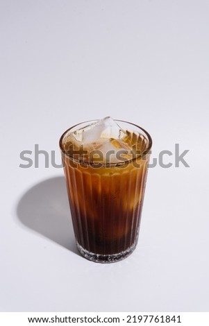 Ice Americano ,Cold Brew, Black Coffee in Glasses White Background , Studio lighting  Royalty-Free Stock Photo #2197761841