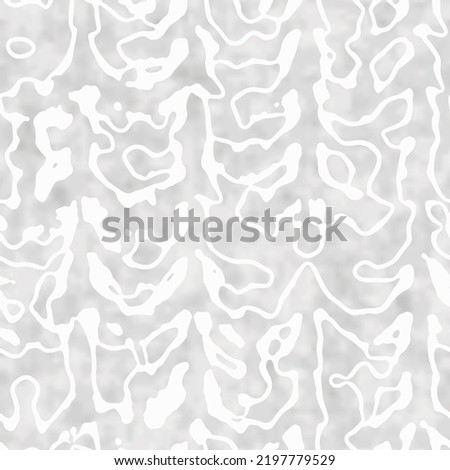 Gray Watercolor-Dyed Effect Textured Contoured Ornate Pattern