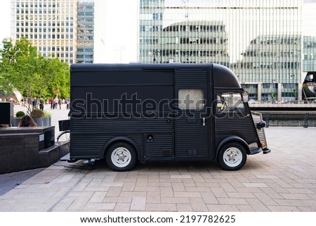 Black vintage food truck mockup Royalty-Free Stock Photo #2197782625