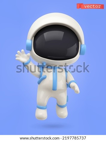 Astronaut 3d vector cartoon icon Royalty-Free Stock Photo #2197785737