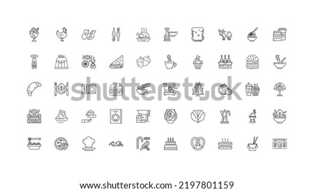 Culinary ideas, linear icons, line signs set, vector collection Royalty-Free Stock Photo #2197801159